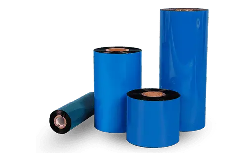 a pile of differently colored blank roll labels