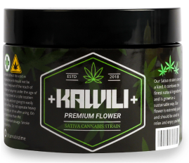 a container of sativa cannabis