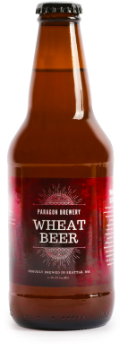 labeled bottle of wheat beer