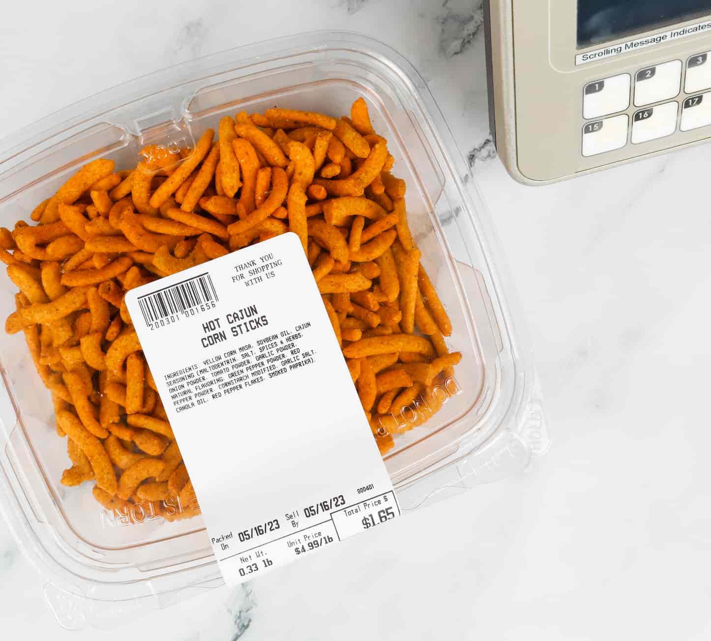 a labeled package of corn sticks