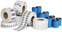 Assortment of thermal labels and thermal ribbons