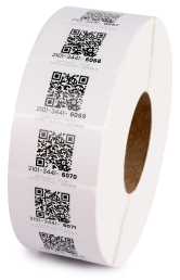 a roll of QR code labels