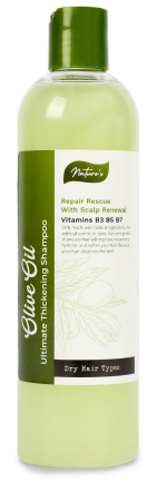 a bottle of olive oil shampoo