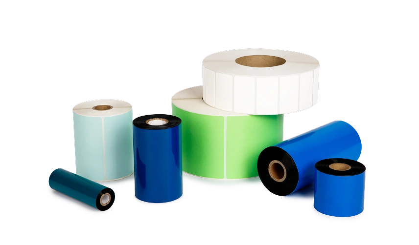 a pile of different thermal transfer labels