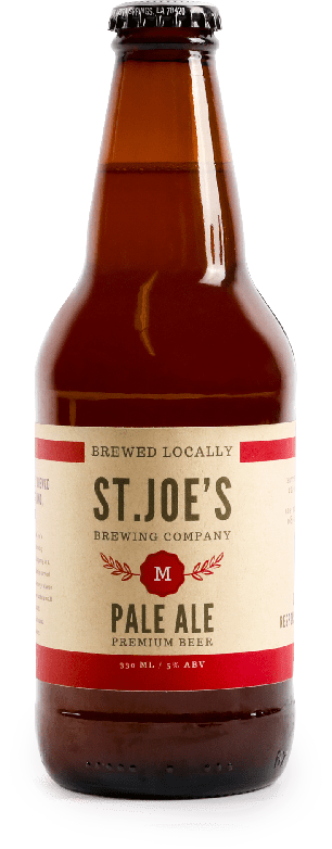 labeled bottle of pale ale