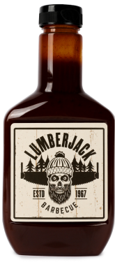 a bottle of lumberjack bbq sauce