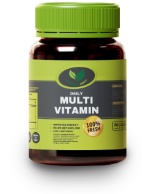 labeled bottle of multivitamins