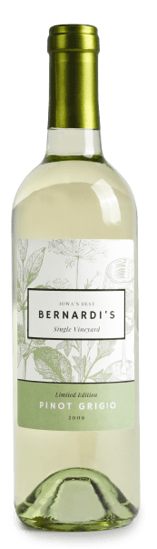 labeled bottle of pinot grigio