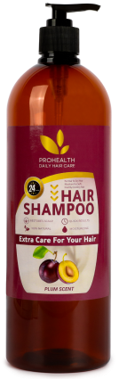 a bottle of plum scented shampoo