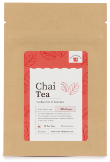 a bag of chai tea