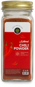 labeled jar of chili powder