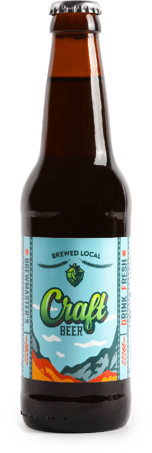 labeled bottle of craft beer