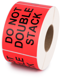 a roll of do not double stack labels