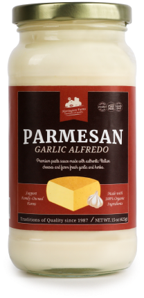 a jar of parmesan garlic alfredo