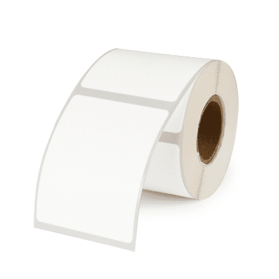 A roll of blank weigh scale labels with perforated faces