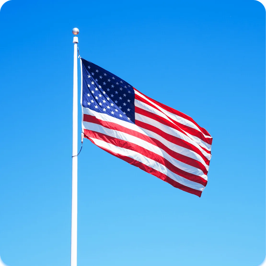 an American flag on a pole