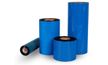 four thermal transfer ribbons stacked next to each other