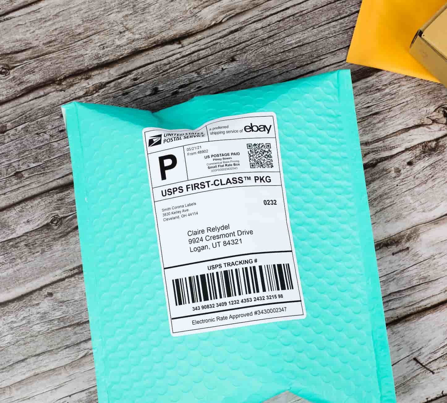 a labeled padded envelope