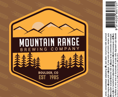 A beer label from the Mountain Range Brewing Company with the text premium amber ale