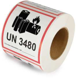 a UN 3480 battery label